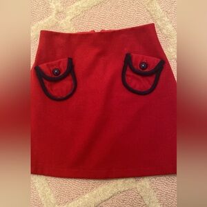 CPC Children’s wear skirt red wool with navy buttons